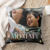 蝶のママ写真 クッション (ブランケット)