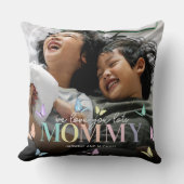 蝶のママ写真 クッション (正面)