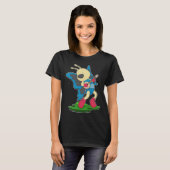 蝶のミュージシャン ギター ミュージック Tシャツ (正面フル)