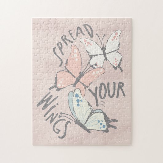 蝶のメやる気を起こさせるッセ図解入りの、写真付きのージ ジグソーパズル (縦)