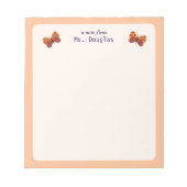 蝶のメモ帳先生からのメモ ノートパッド (正面)