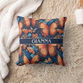 蝶のモザイクパタカラフルーン クッション