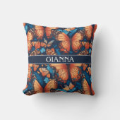 蝶のモザイクパタカラフルーン クッション (正面)