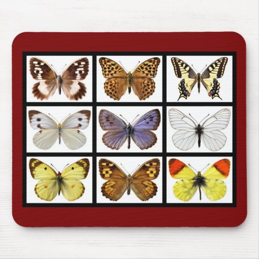 蝶のモザイク写真 マウスパッド (正面)