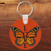 蝶のラブキーチェーン 蝶のギフト キーホルダー (正面)