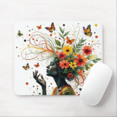 蝶のレディーアートマウス マウスパッド (マウス)