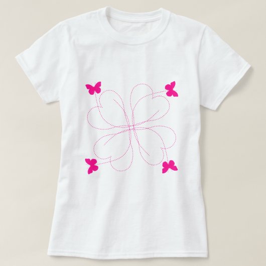 蝶のレディースTシャツ Tシャツ (デザイン正面)