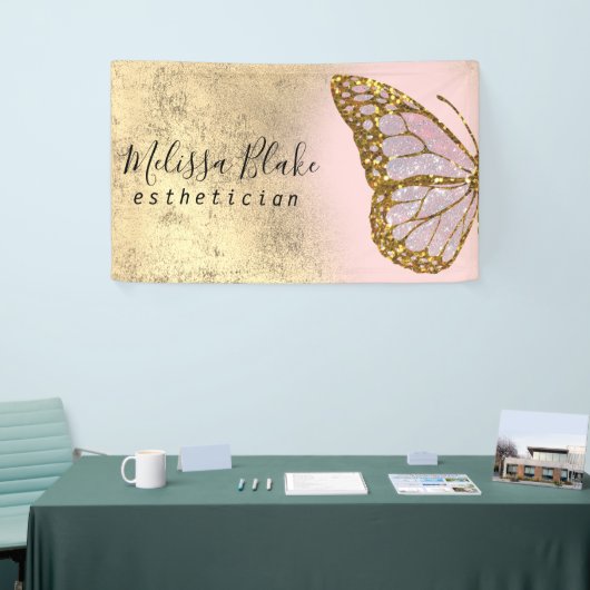 蝶のロゴ 横断幕 (トレードショー)