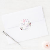 蝶のワイルドフラワーありがとう ラウンドシール (封筒)