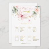 蝶のワイルドフラワーゲームを財布の中の何 招待状 (正面/裏面)