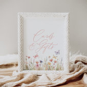 蝶のワイルドフラワーベビーシャワーカードとギフト ポスター