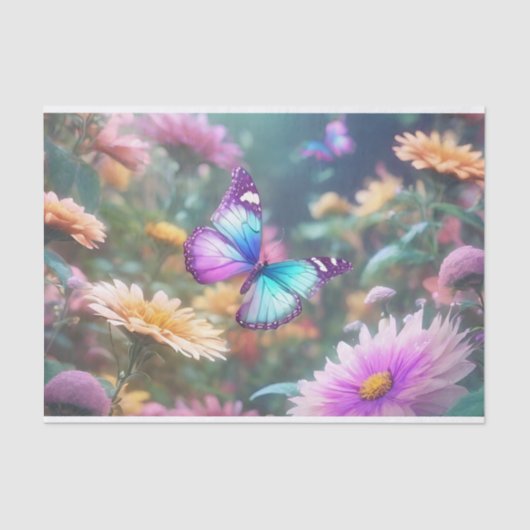 蝶のヴィンテージ切り離し 薄葉紙 (正面)