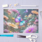 蝶のヴィンテージ切り離し 薄葉紙 (クラフト)