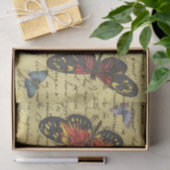 蝶のヴィンテージ書の切り離し 薄葉紙 (ギフト)