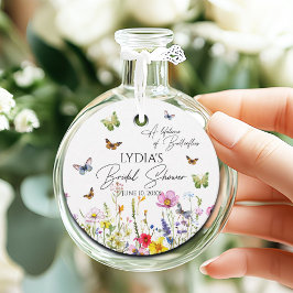 蝶の一生のワイルドフラワーブライダルシャワー フェイバータグ