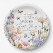 蝶の一生のワイルドフラワーブライダルシャワー ペーパープレート (正面)