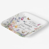 蝶の一生のワイルドフラワーブライダルシャワー ペーパープレート (傾斜あり)