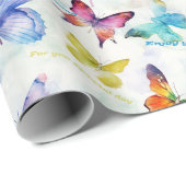 蝶の万華鏡のように千変万化するパターン、繰り返しパターン ラッピングペーパー (ロールコーナー)