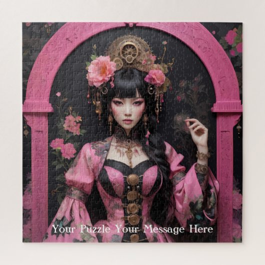 蝶の世界のピンクの皇后 ジグソーパズル (縦)