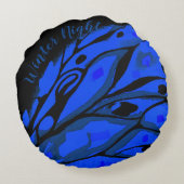 蝶の両側（秋の光と冬の夜） ラウンドクッション (裏面)