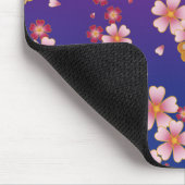 蝶の中日本のに桜の花パープル マウスパッド (コーナー)