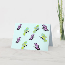 蝶の中空白ののノートカード カード