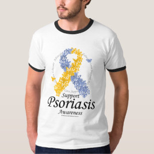 蝶の乾癬のリボン Tシャツ