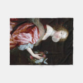 蝶の予期せぬ到着 フリースブランケット (正面(横))