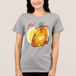 蝶の付いた猫 トライブレンドＴシャツ