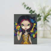 『蝶の仮面を使った妖精』はがき ポストカード (スタンド正面)