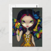 『蝶の仮面を使った妖精』はがき ポストカード (正面/裏面)