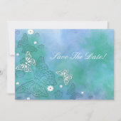 蝶の保存日付招待状 セーブザデート (正面)