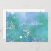 蝶の保存日付招待状 セーブザデート (正面/裏面)