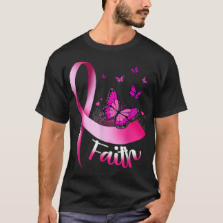 蝶の信仰ピンクリボンがん乳房アワレ Tシャツ