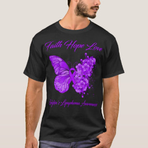 蝶の信仰ホープ愛ホジキンリンパ腫アウェア Tシャツ
