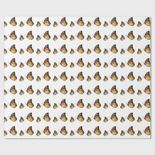 蝶の光沢ラッピング紙 ラッピングペーパー (フラット)