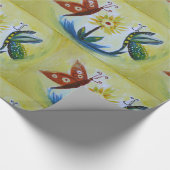 蝶の光沢ラッピング紙, 30 in x 6 ft ラッピングペーパー (角)