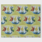 蝶の光沢ラッピング紙, 30 in x 6 ft ラッピングペーパー (フラット)