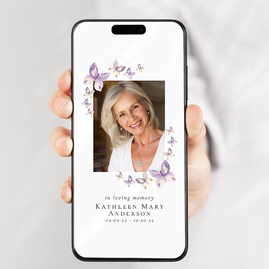 蝶の写真デジタル記念発表 招待状