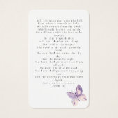 蝶の写真葬儀記念祈りの言葉カード (裏面)