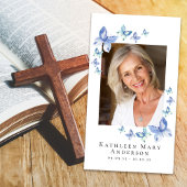 蝶の写真葬儀記念祈りの言葉カード