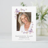 蝶の写真葬儀記念祈りの言葉カード カード (スタンド正面)