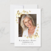 蝶の写真葬儀記念祈りの言葉カード 招待状 (正面)