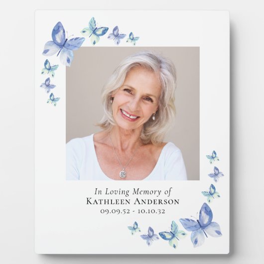 蝶の写真追悼記念品 フォトプラーク (正面)