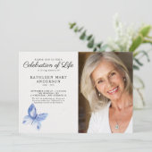 蝶の写真　人生の祝い 招待状 (スタンド正面)