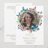 蝶の写真 葬儀 式次第 プログラム (正面/裏面)