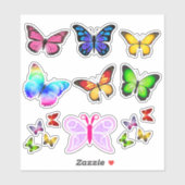 蝶の切り抜きステッカーシート シール (シート)