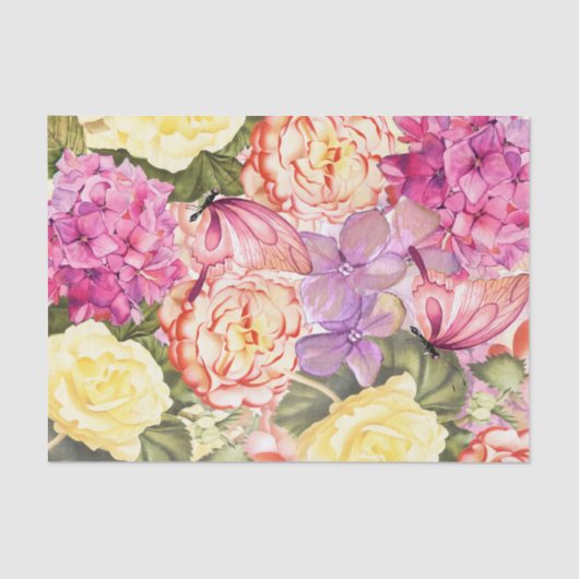 蝶の切り離し付きフルフラワー 薄葉紙 (正面)