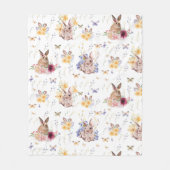 蝶の包み祝とバニーイースターの日 フリースブランケット (正面)