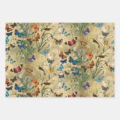 蝶の包み紙フラットシートセット3 ラッピングペーパーシート (正面3)